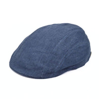 Blue Flat Cap with Bands on white background