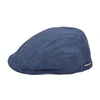 Blue Flat Cap with Bands on white background