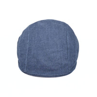 Blue Flat Cap with Bands on white background