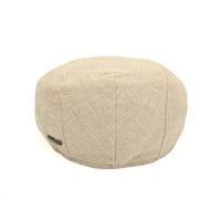 Ecru Flat Cap with Bands on white background