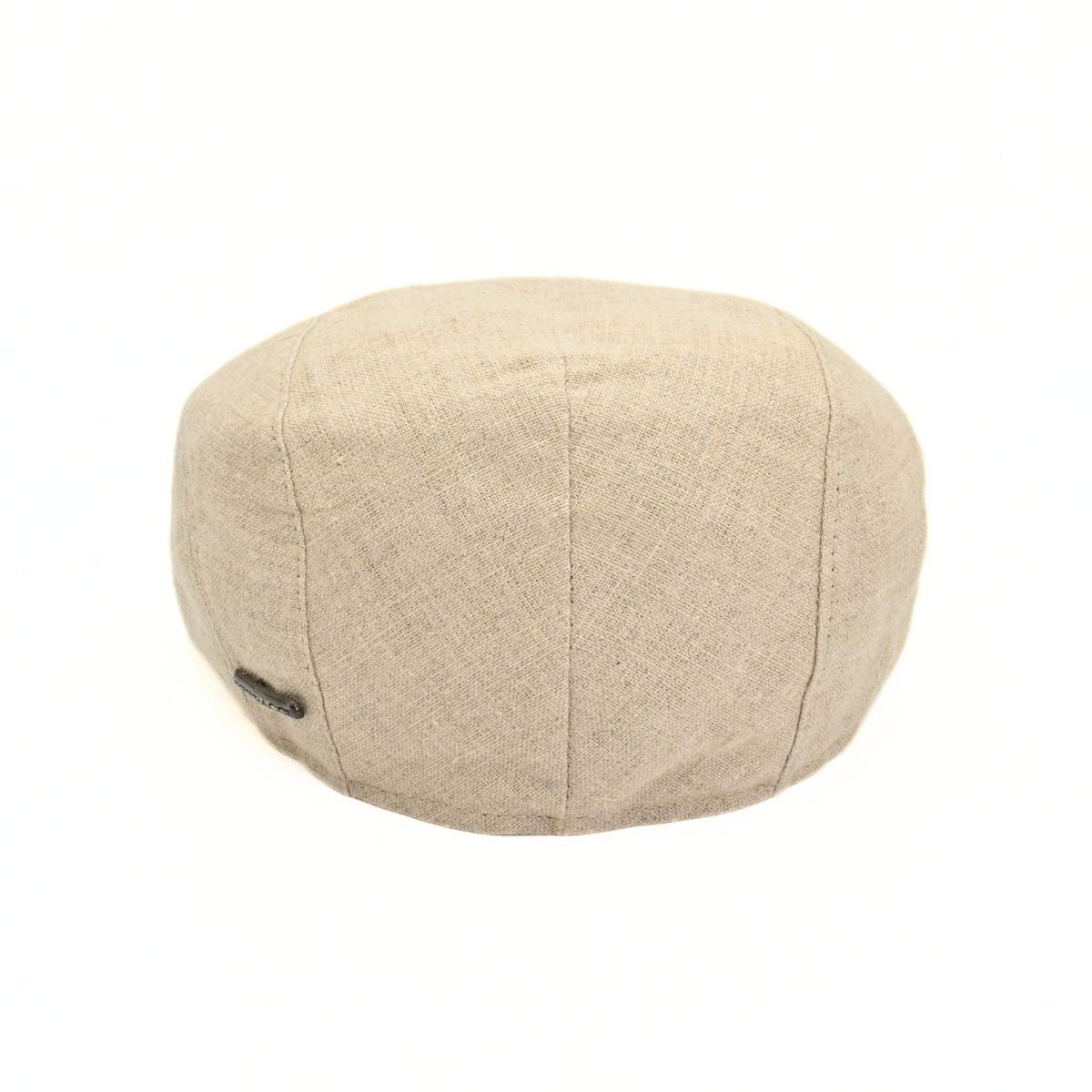Ecru Flat Cap with Bands on white background