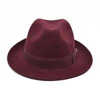 Bordo Classic 1930's Hat with a ribbon on a white background