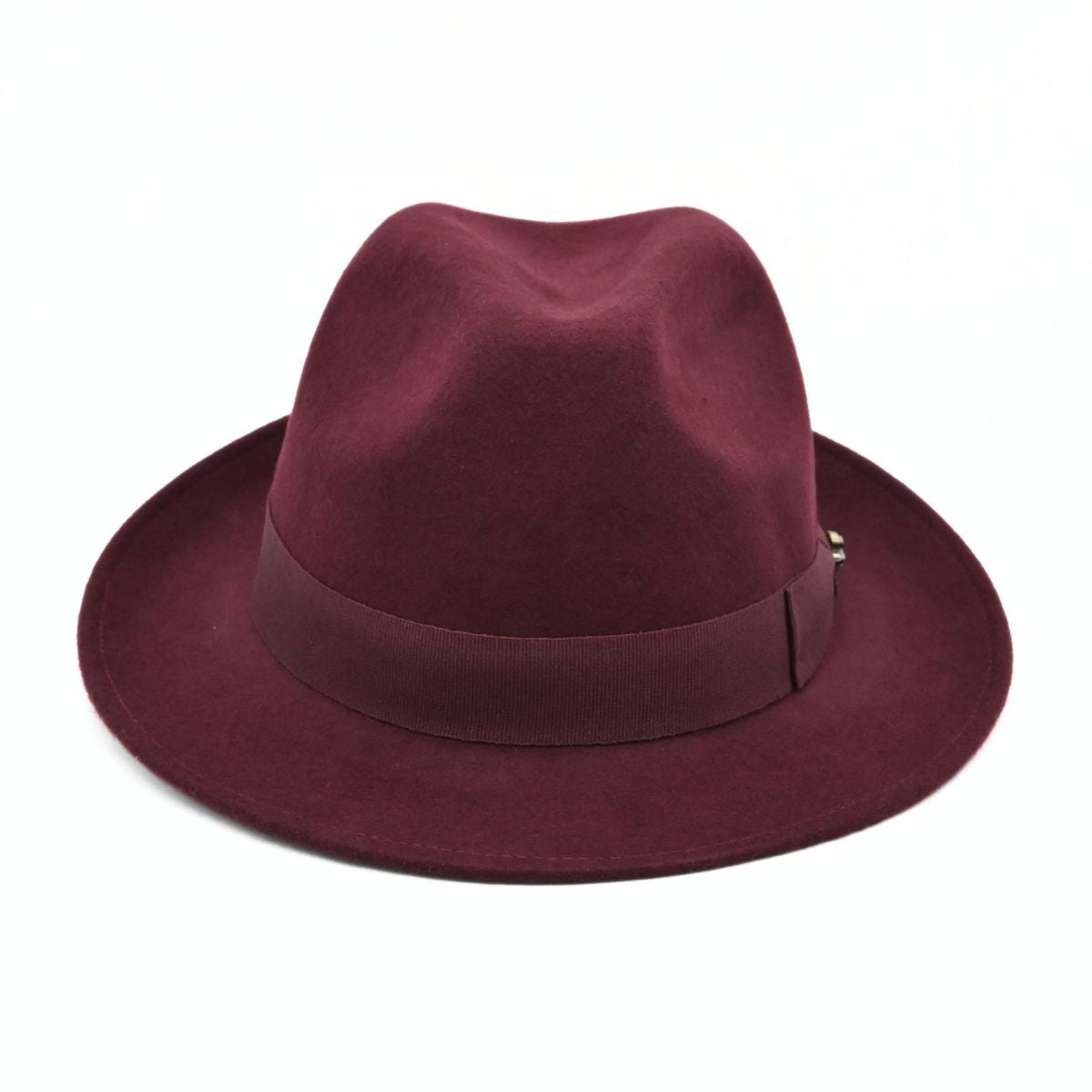Bordo Classic 1930's Hat with a ribbon on a white background