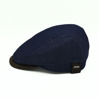 Navy Recco Denim Cap - Italian Summer cap on white background