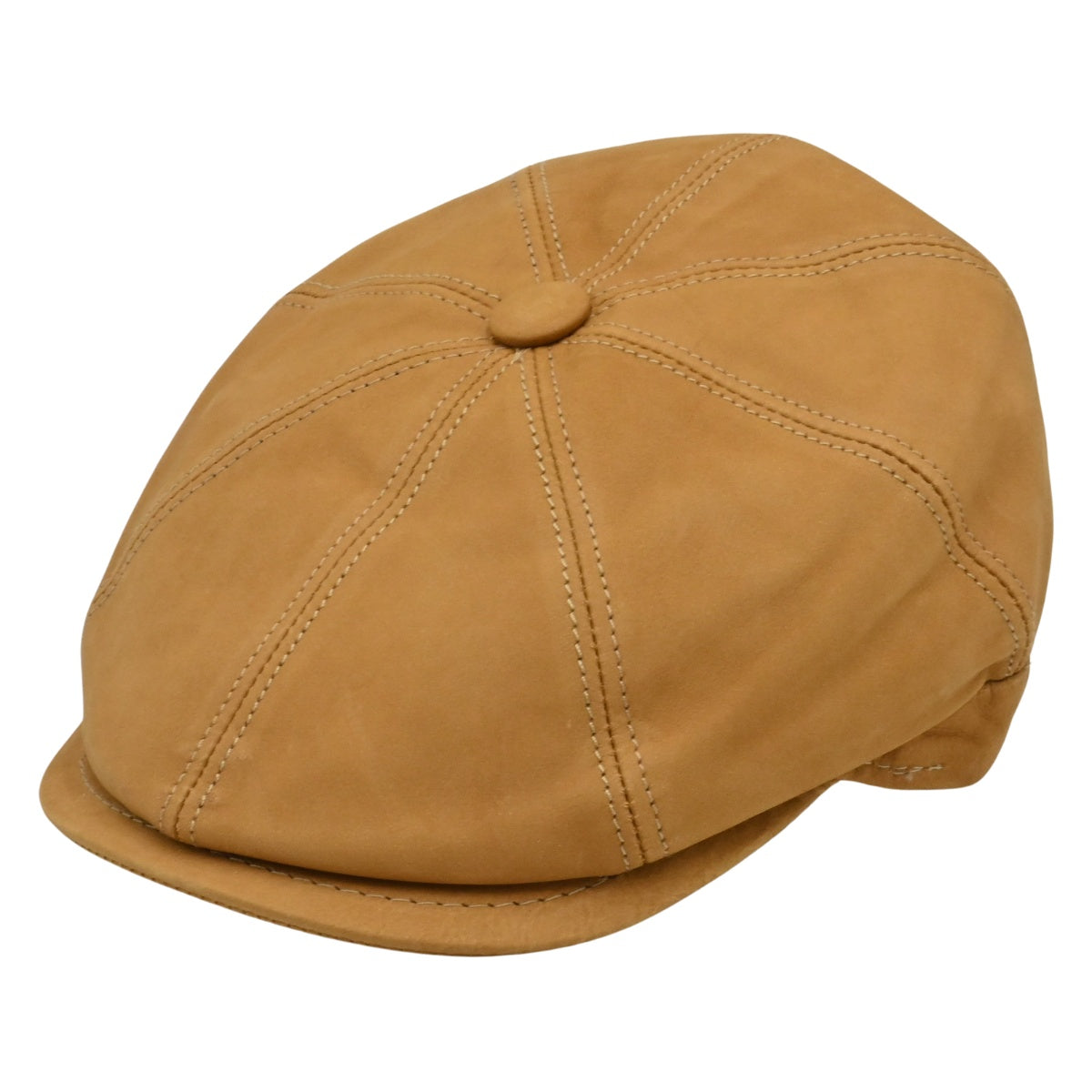 Leather Newsboy Hat – 100% Italian Nubuck Leather, Unisex