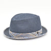 blue Jute Pork Pie front view
