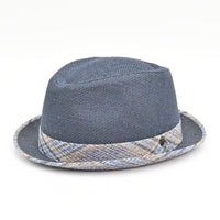 blue Jute Pork Pie front view