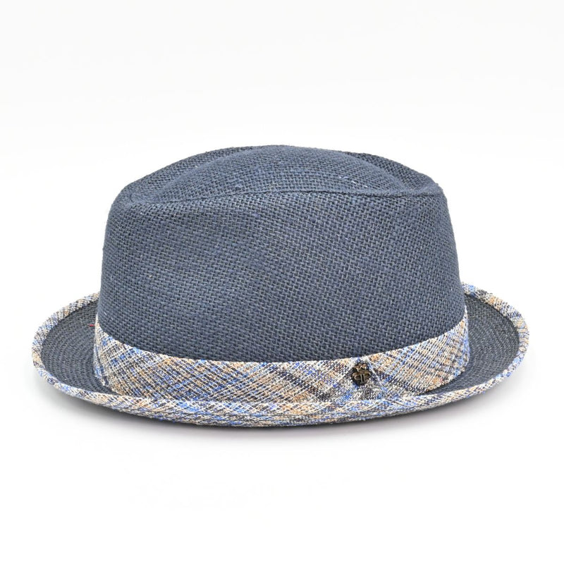 blue Jute Pork Pie side view