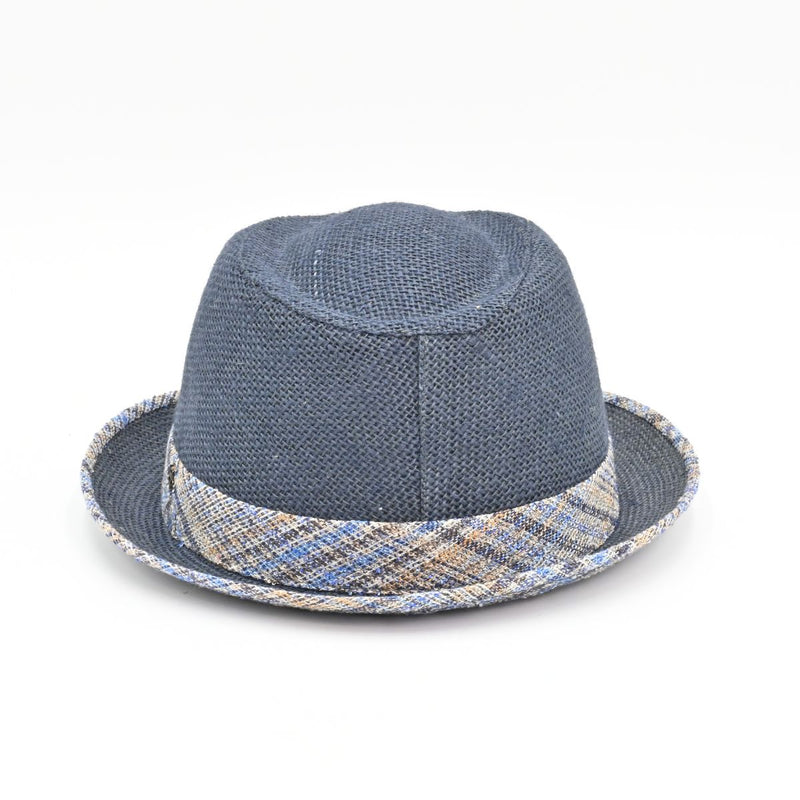 blue Jute Pork Pie back view