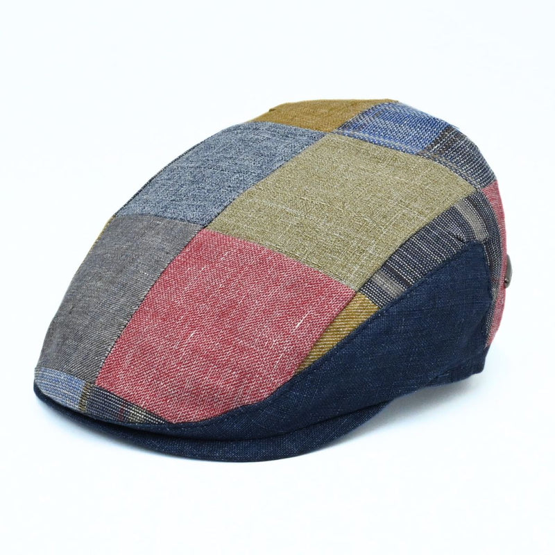 multicolor Perugia Patchwork Pattern Cap on white background