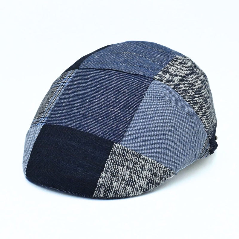 Blue Patchwork Pattern Sports Cap on white background