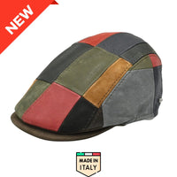 Multicolor Napoli Leather Patchwork Cap front view