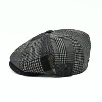 Grey Irish Newsboy Patchwork Hat side view