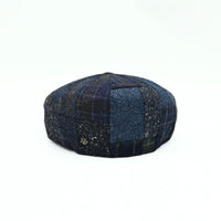 Blue Irish Newsboy Patchwork Hat back view