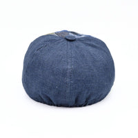 blue Patchwork Baseball Cap on white background