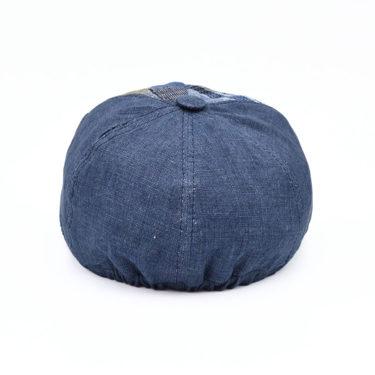 blue Patchwork Baseball Cap on white background