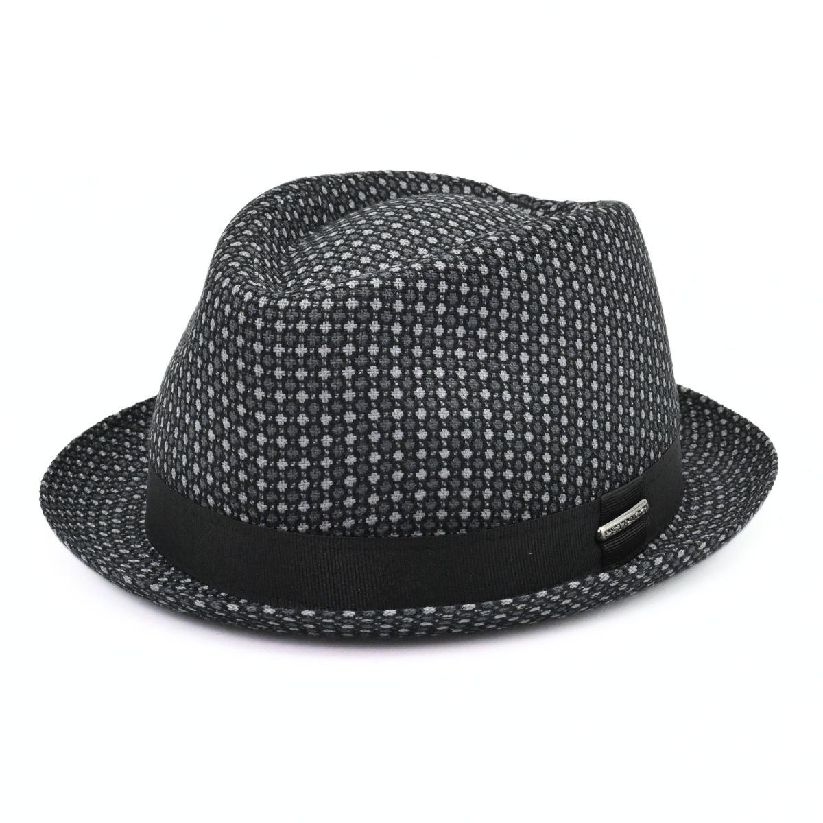 Black Royale Pork Pie Hat on white background