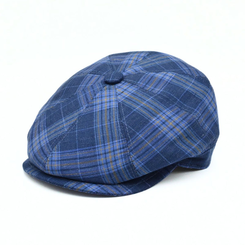 Blue Portofino Newsboy Hat on white background