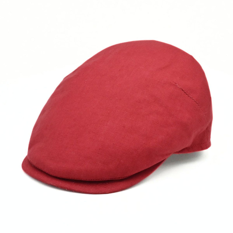 Italian Red Rosso Linen Cap o white background
