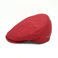 Italian Red Rosso Linen Cap o white background