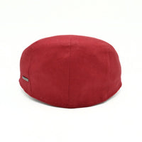 Italian Red Rosso Linen Cap o white background