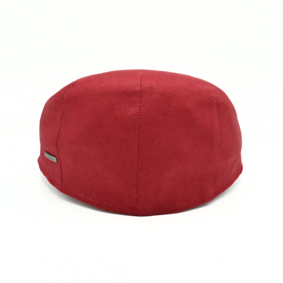 Italian Red Rosso Linen Cap o white background