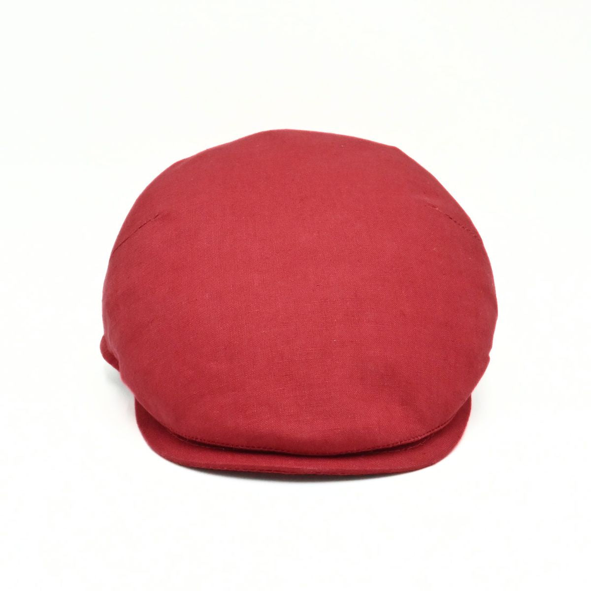 Italian Red Rosso Linen Cap o white background