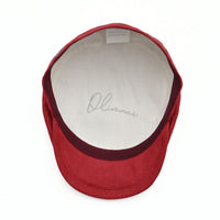 Italian Red Rosso Linen Cap o white background