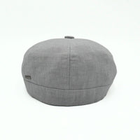 Gray Grigio Linen Newsboy Hat on white background