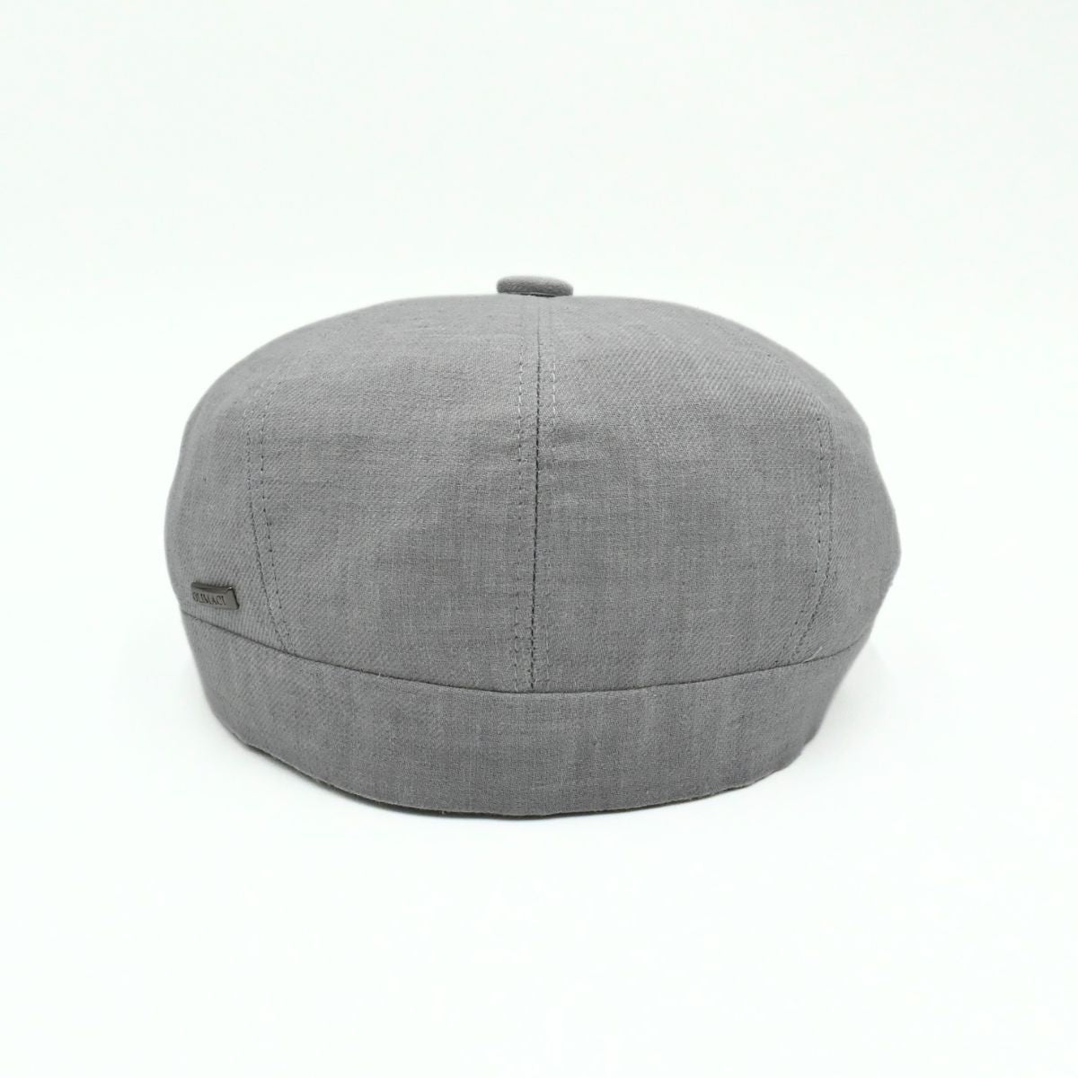 Gray Grigio Linen Newsboy Hat on white background