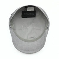 Gray Grigio Linen Newsboy Hat on white background