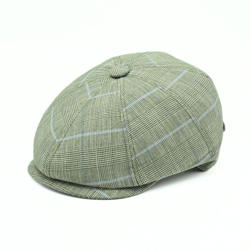 Green Alfredo Newsboy Hat on white background