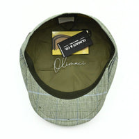 Green Alfredo Newsboy Hat on white background