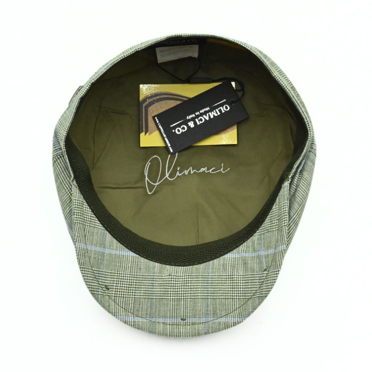 Green Alfredo Newsboy Hat on white background