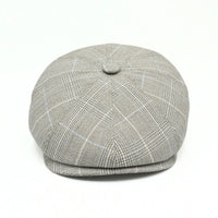 Beige Alfredo Newsboy Hat on white background