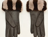 Women's Chinchilla Cuff Lambskin Gloves inside view