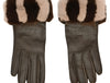 Women's Chinchilla Cuff Lambskin Gloves