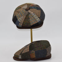 brown newsboy hat side and top/front view