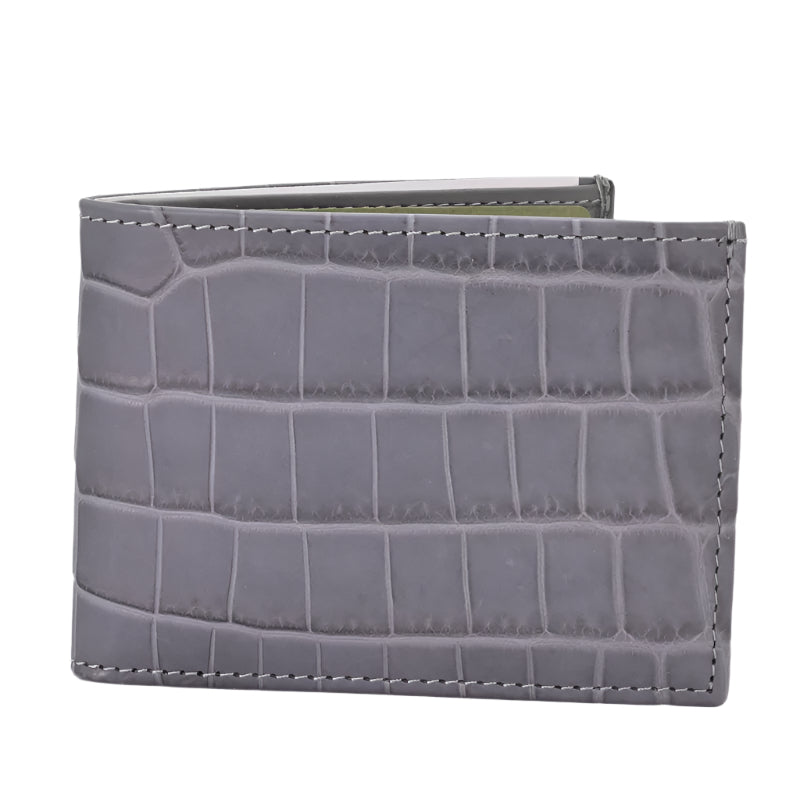 Gray Crocodile Leather Wallet