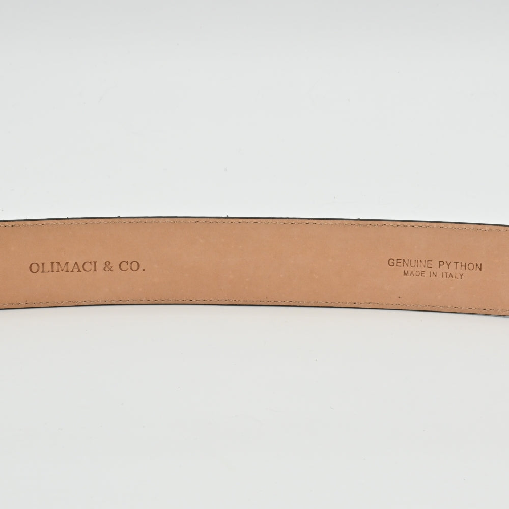 Brown Python Leather Belt | Handmade in Italy | OLIMACI & CO